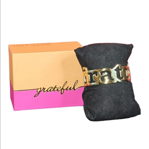 Rustic Cuff Inspirational Faux Gold Bangle Bracelet